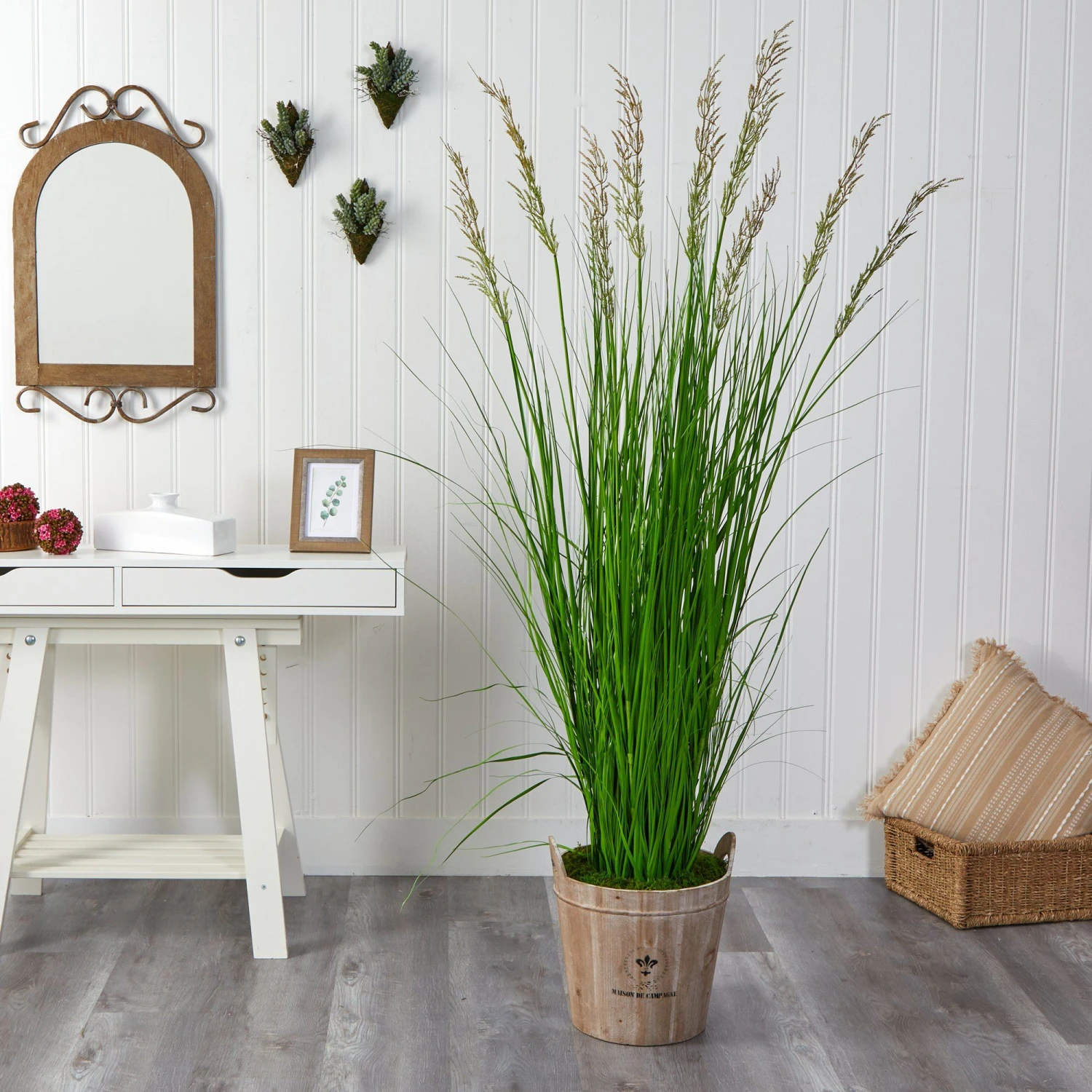 6’ Grass Artificial Plant In Farmhouse Planter 3 6’ Grass Artificial Plant In Farmhouse Planter - Image 3