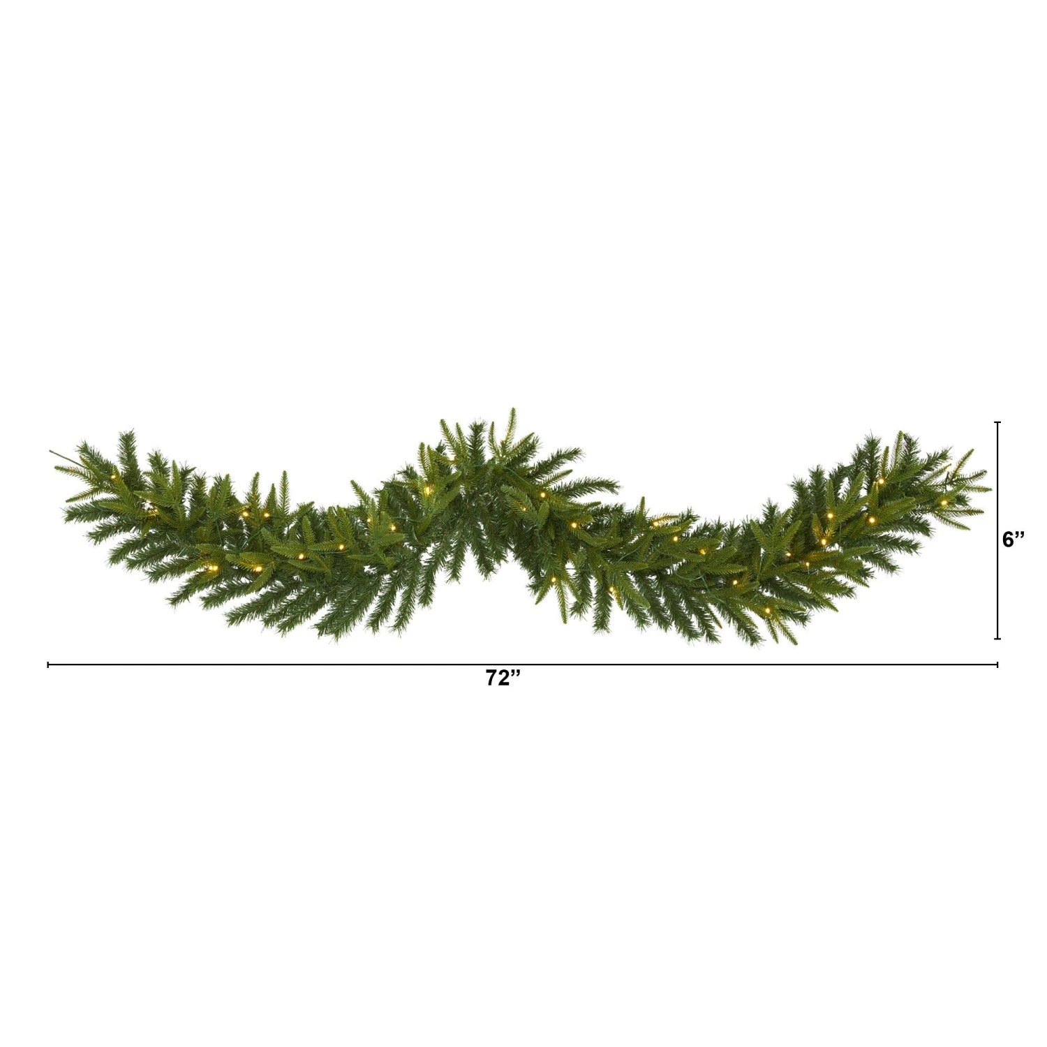 6’ Green Pine Artificial Christmas Garland With 35 Clear LED Lights 2 6’ Green Pine Artificial Christmas Garland With 35 Clear LED Lights - Image 2