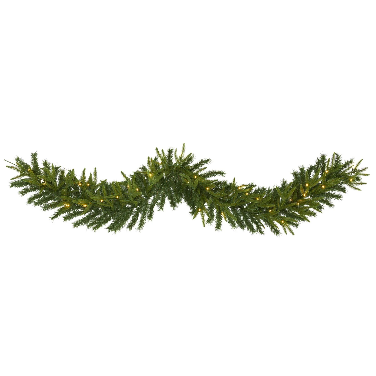 6’ Green Pine Artificial Christmas Garland With 35 Clear LED Lights 1 6’ Green Pine Artificial Christmas Garland With 35 Clear LED Lights