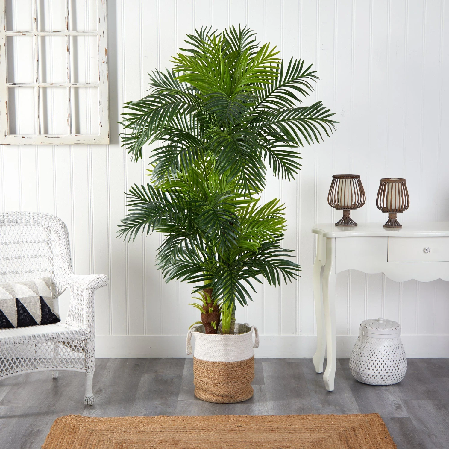 6’ Hawaii Artificial Palm Tree In Handmade Natural Jute And Cotton Planter 3 6’ Hawaii Artificial Palm Tree In Handmade Natural Jute And Cotton Planter - Image 3