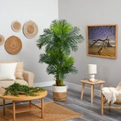 6’ Hawaii Artificial Palm Tree In Handmade Natural Jute And Cotton Planter 7 6’ Hawaii Artificial Palm Tree In Handmade Natural Jute And Cotton Planter -Artificial Trees Store artificial 6 hawaii artificial palm tree in handmade natural jute and cotton planter nearly natural 675065