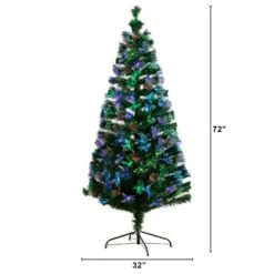 6' Pre-Lit Fiber Optic Artificial Christmas Tree With 220 Colorful LED And Remote Control Show 12 6' Pre-Lit Fiber Optic Artificial Christmas Tree With 220 Colorful LED And Remote Control Show -Artificial Trees Store artificial 6 pre lit fiber optic artificial christmas tree with 220 colorful led and remote control show nearly natural 578175