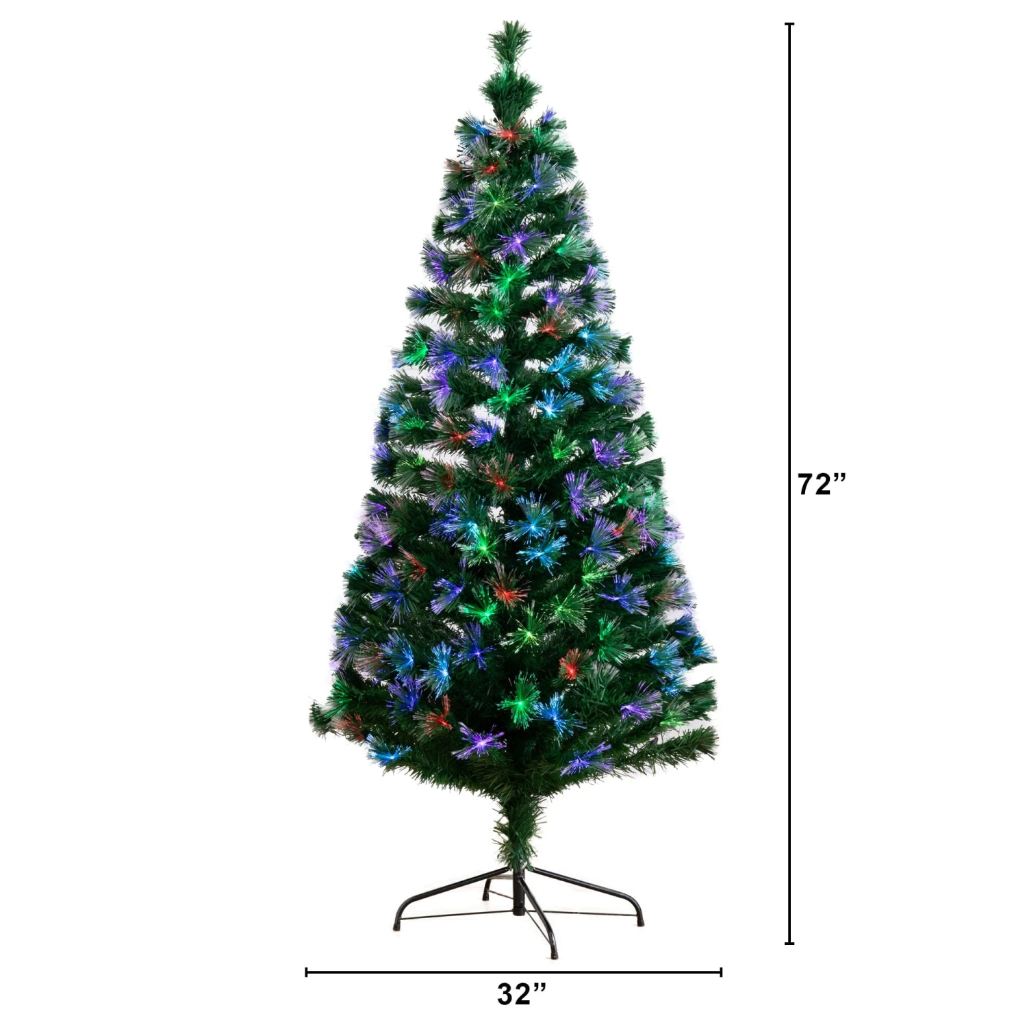 6' Pre-Lit Fiber Optic Artificial Christmas Tree With 220 Colorful LED And Remote Control Show 3 6' Pre-Lit Fiber Optic Artificial Christmas Tree With 220 Colorful LED And Remote Control Show - Image 3