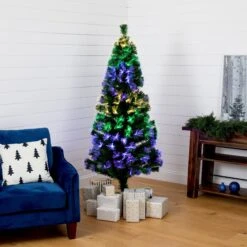 6' Pre-Lit Fiber Optic Artificial Christmas Tree With 220 Colorful LED Lights 13 6' Pre-Lit Fiber Optic Artificial Christmas Tree With 220 Colorful LED Lights -Artificial Trees Store artificial 6 pre lit fiber optic artificial christmas tree with 220 colorful led lights nearly natural 116984