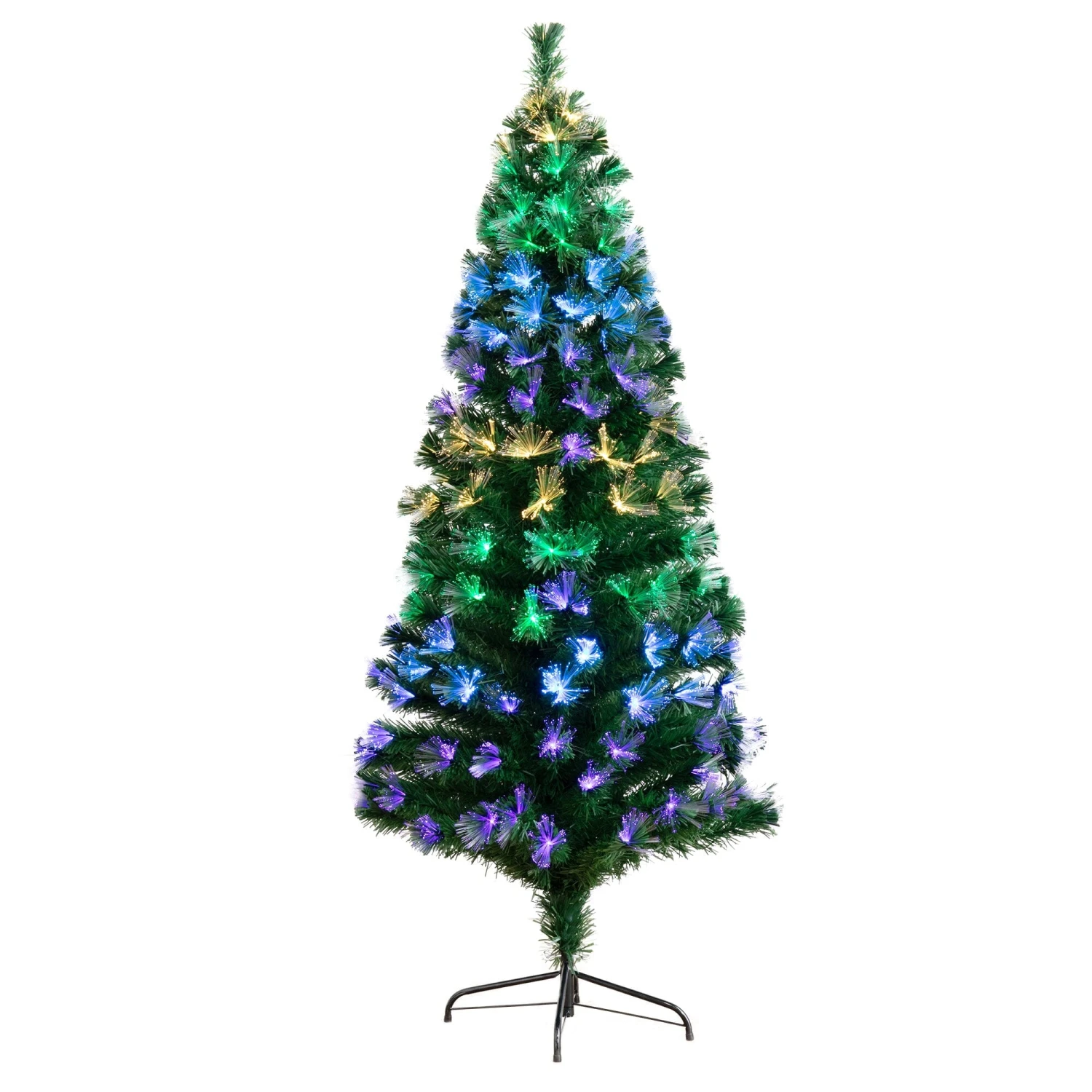 6' Pre-Lit Fiber Optic Artificial Christmas Tree With 220 Colorful LED Lights 1 6' Pre-Lit Fiber Optic Artificial Christmas Tree With 220 Colorful LED Lights