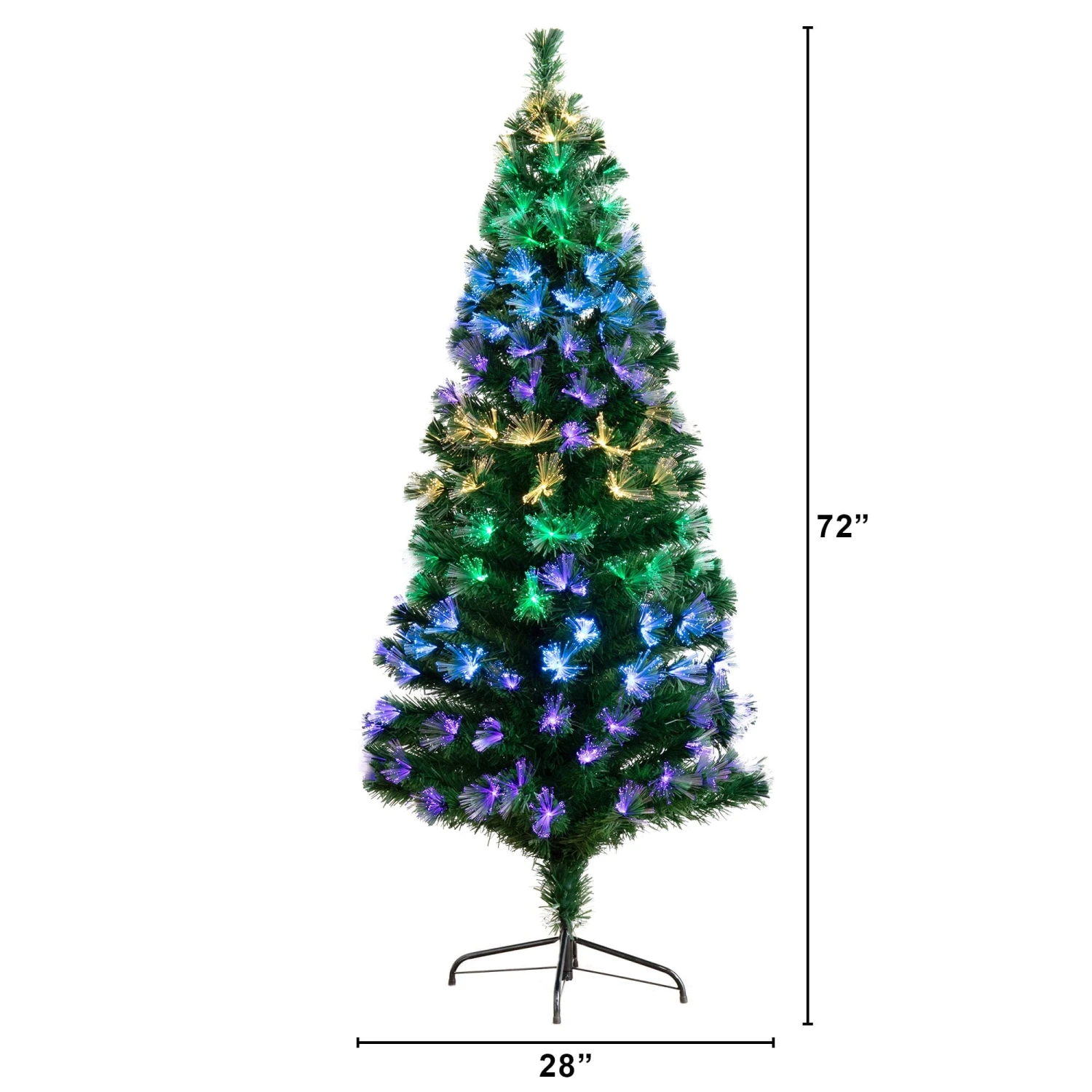 6' Pre-Lit Fiber Optic Artificial Christmas Tree With 220 Colorful LED Lights 3 6' Pre-Lit Fiber Optic Artificial Christmas Tree With 220 Colorful LED Lights - Image 3