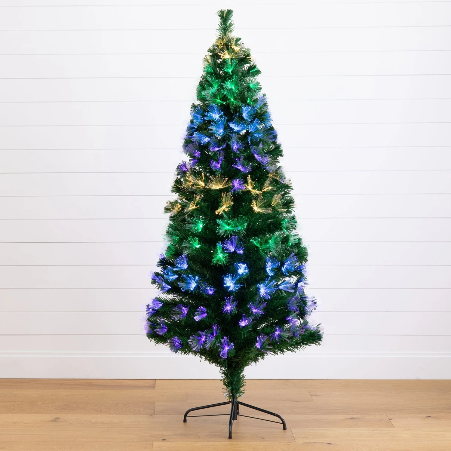 6' Pre-Lit Fiber Optic Artificial Christmas Tree With 220 Colorful LED Lights 2 6' Pre-Lit Fiber Optic Artificial Christmas Tree With 220 Colorful LED Lights - Image 2