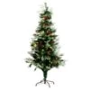 6' Pre-Lit Fiber Optic Artificial Pinecone & Berries Christmas Tree With64 Warm White LED Lights