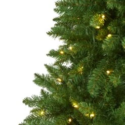 6’ Slim Green Mountain Pine Artificial Christmas Tree With 250 Clear LED Lights -Artificial Trees Store artificial 6 slim green mountain pine artificial christmas tree with 250 clear led lights nearly natural 685198