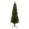 6' Slim Pre-Lit Fiber Optic Artificial Christmas Tree With 282 Colorful LED Lights