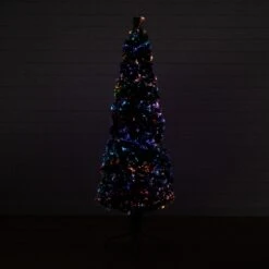 6' Slim Pre-Lit Fiber Optic Artificial Christmas Tree With 282 Colorful LED Lights -Artificial Trees Store artificial 6 slim pre lit fiber optic artificial christmas tree with 282 colorful led lights nearly natural 697718
