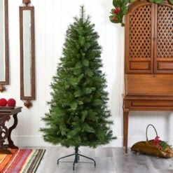 6’ Slim West Virginia Mountain Pine Artificial Christmas Tree With 629 Bendable Branches -Artificial Trees Store artificial 6 slim west virginia mountain pine artificial christmas tree with 629 bendable branches nearly natural 422995