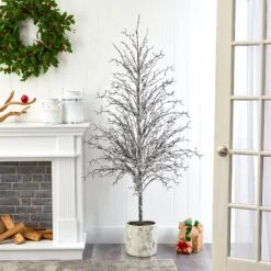 6’ Snowed Twig Artificial Christmas Tree In Decorative Planter 6 6’ Snowed Twig Artificial Christmas Tree In Decorative Planter -Artificial Trees Store artificial 6 snowed twig artificial tree in decorative planter nearly natural 347994