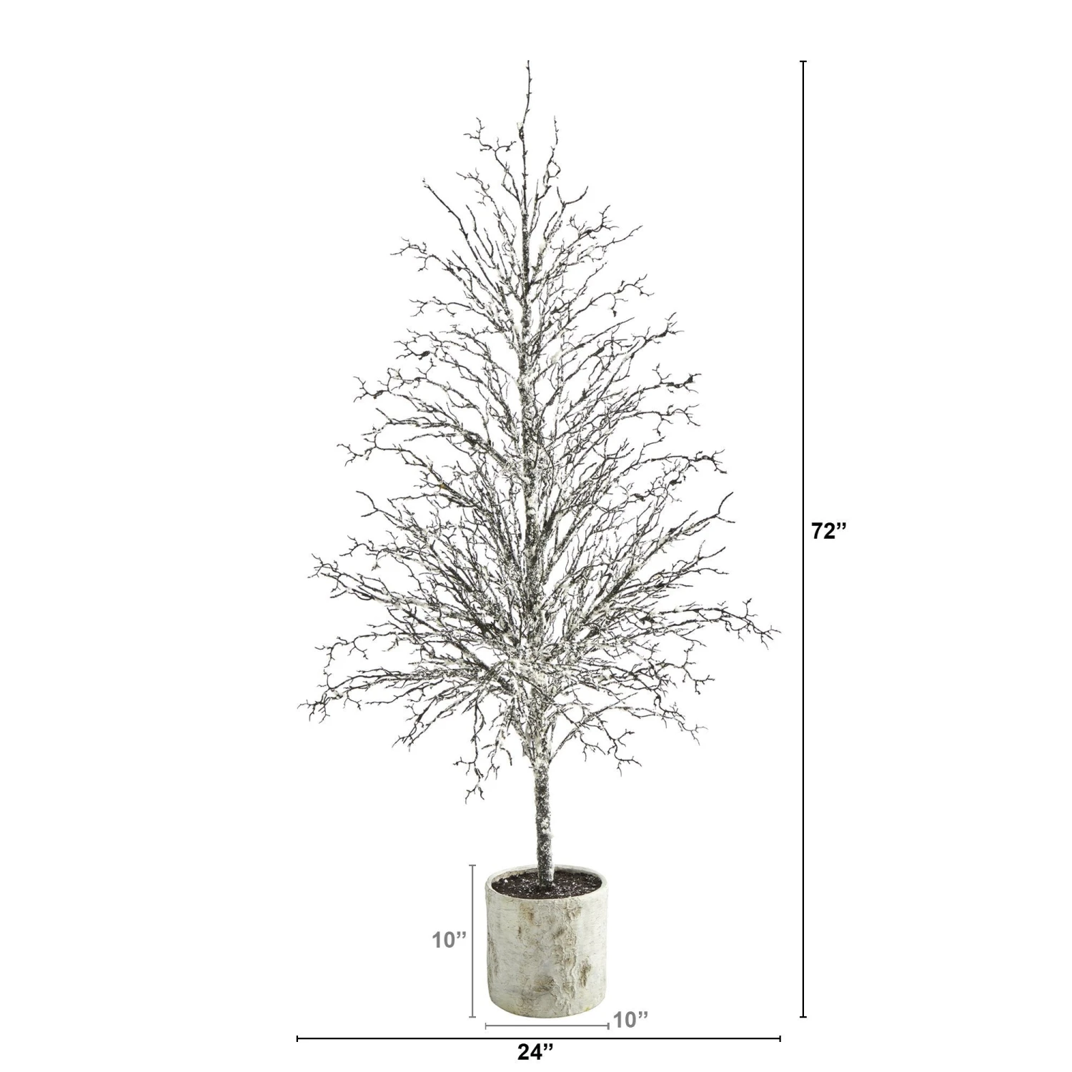 6’ Snowed Twig Artificial Christmas Tree In Decorative Planter 2 6’ Snowed Twig Artificial Christmas Tree In Decorative Planter - Image 2