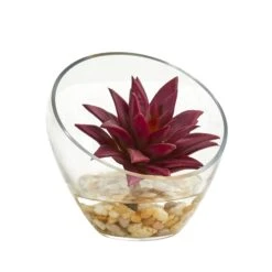 6” Succulent Artificial Plant In Glass Vase (Set Of 2) -Artificial Trees Store artificial 6 succulent artificial plant in glass vase set of 2 nearly natural 109109