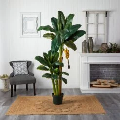 6' Triple Stalk Banana Silk Tree -Artificial Trees Store artificial 6 triple stalk banana silk tree nearly natural 606149