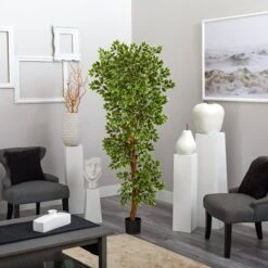 6’ Variegated Ficus Tree -Artificial Trees Store artificial 6 variegated ficus tree nearly natural 553972