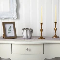 6” White Vase With Silver Trimming -Artificial Trees Store artificial 6 white vase with silver trimming nearly natural 300363