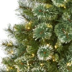 6’ Wisconsin Slim Snow Tip Pine Artificial Christmas Tree With 300 Clear LED Lights -Artificial Trees Store artificial 6 wisconsin slim snow tip pine artificial christmas tree with 300 clear led lights nearly natural 728525