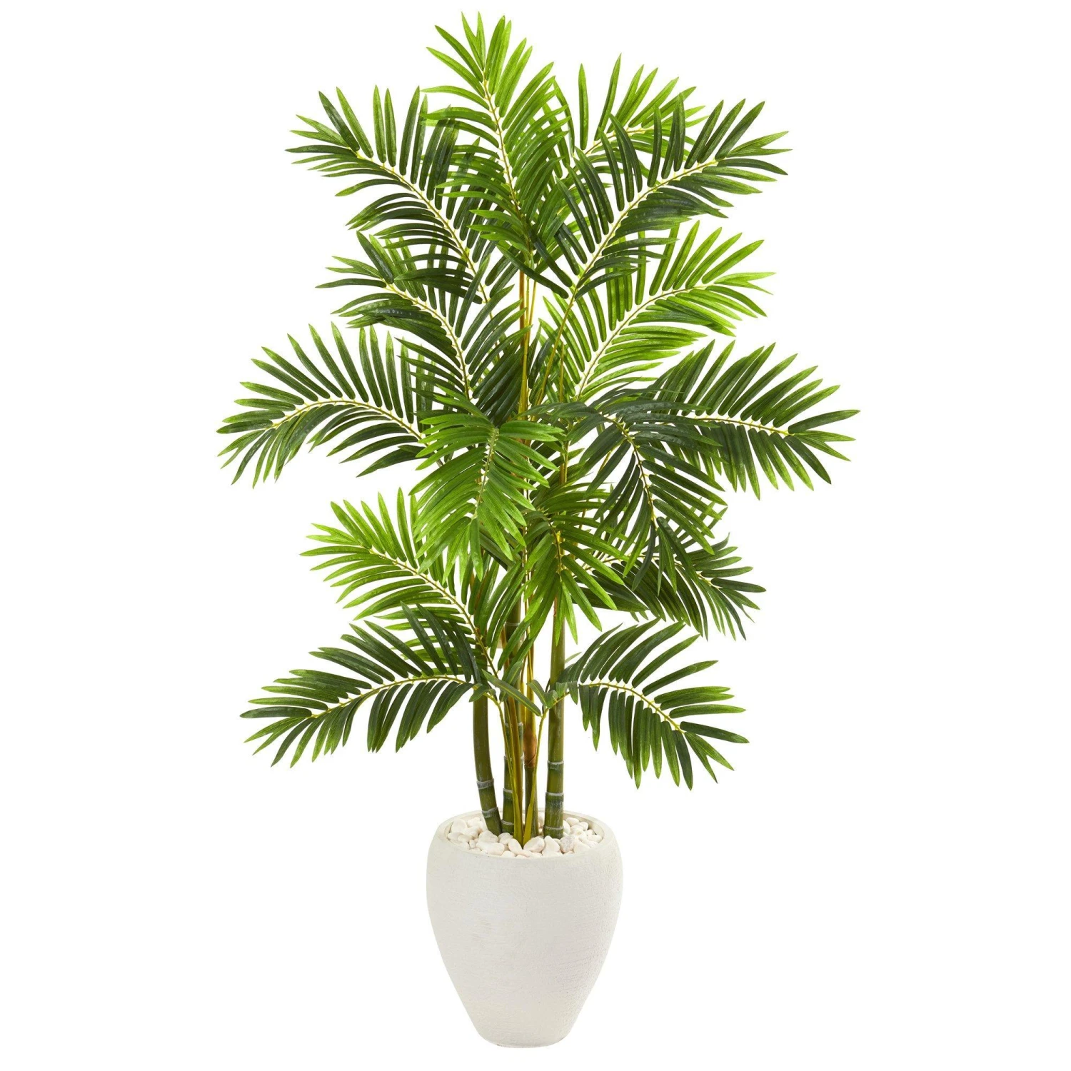 63” Areca Palm Artificial Tree In White Planter 1 63” Areca Palm Artificial Tree In White Planter