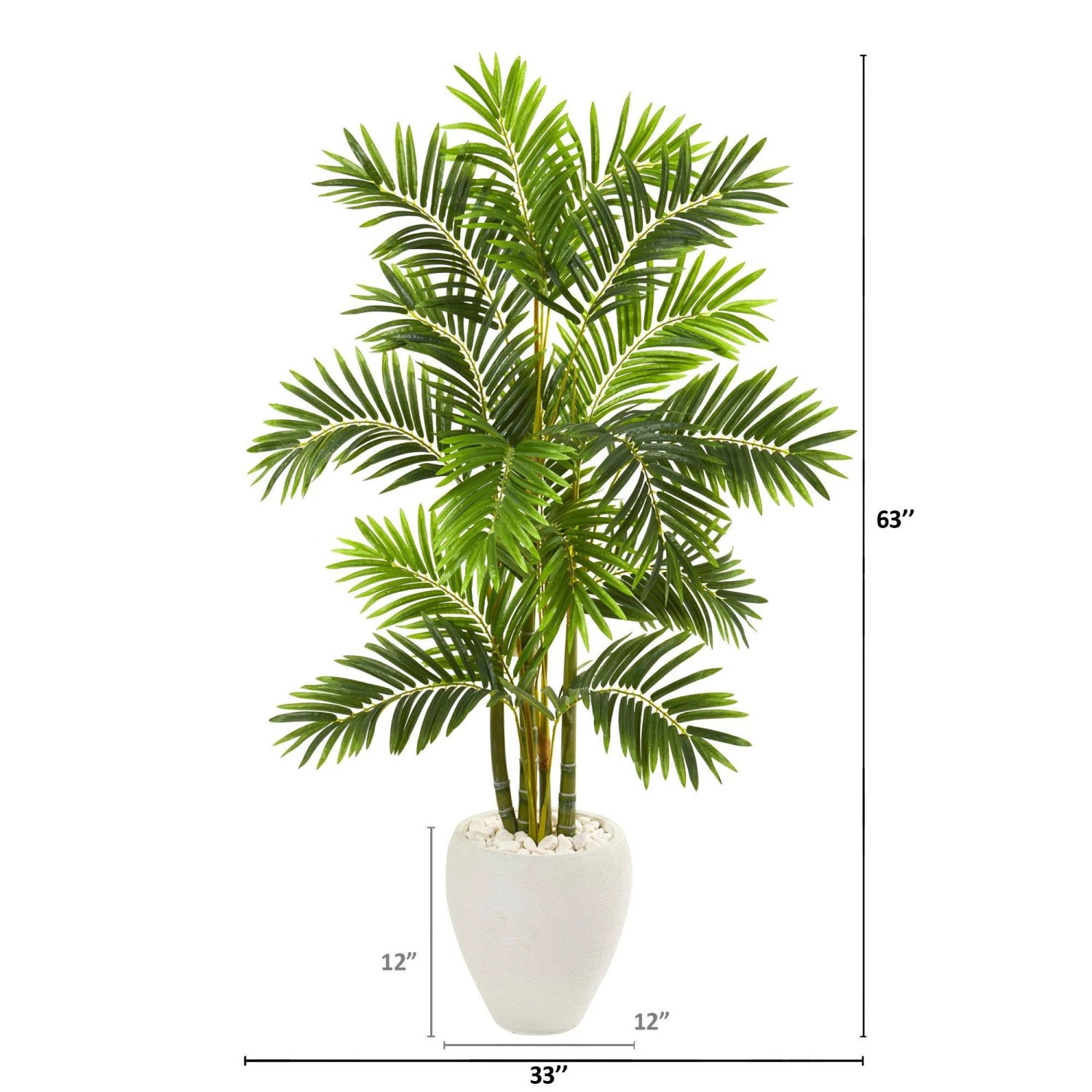 63” Areca Palm Artificial Tree In White Planter 2 63” Areca Palm Artificial Tree In White Planter - Image 2