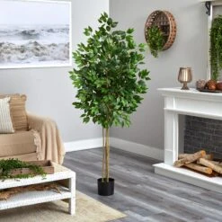64” Ficus Artificial Tree UV Resistant (Indoor/Outdoor) -Artificial Trees Store artificial 64 ficus artificial tree uv resistant indooroutdoor nearly natural 285450
