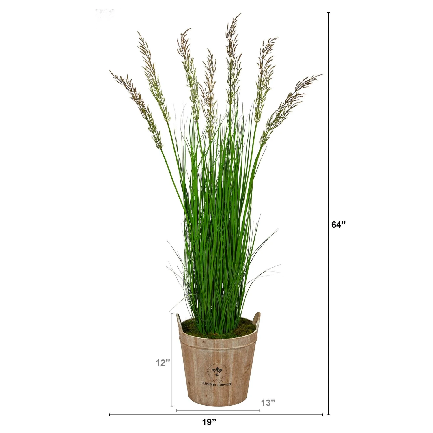 64” Wheat Grass Artificial Plant In Farmhouse Planter 2 64” Wheat Grass Artificial Plant In Farmhouse Planter - Image 2
