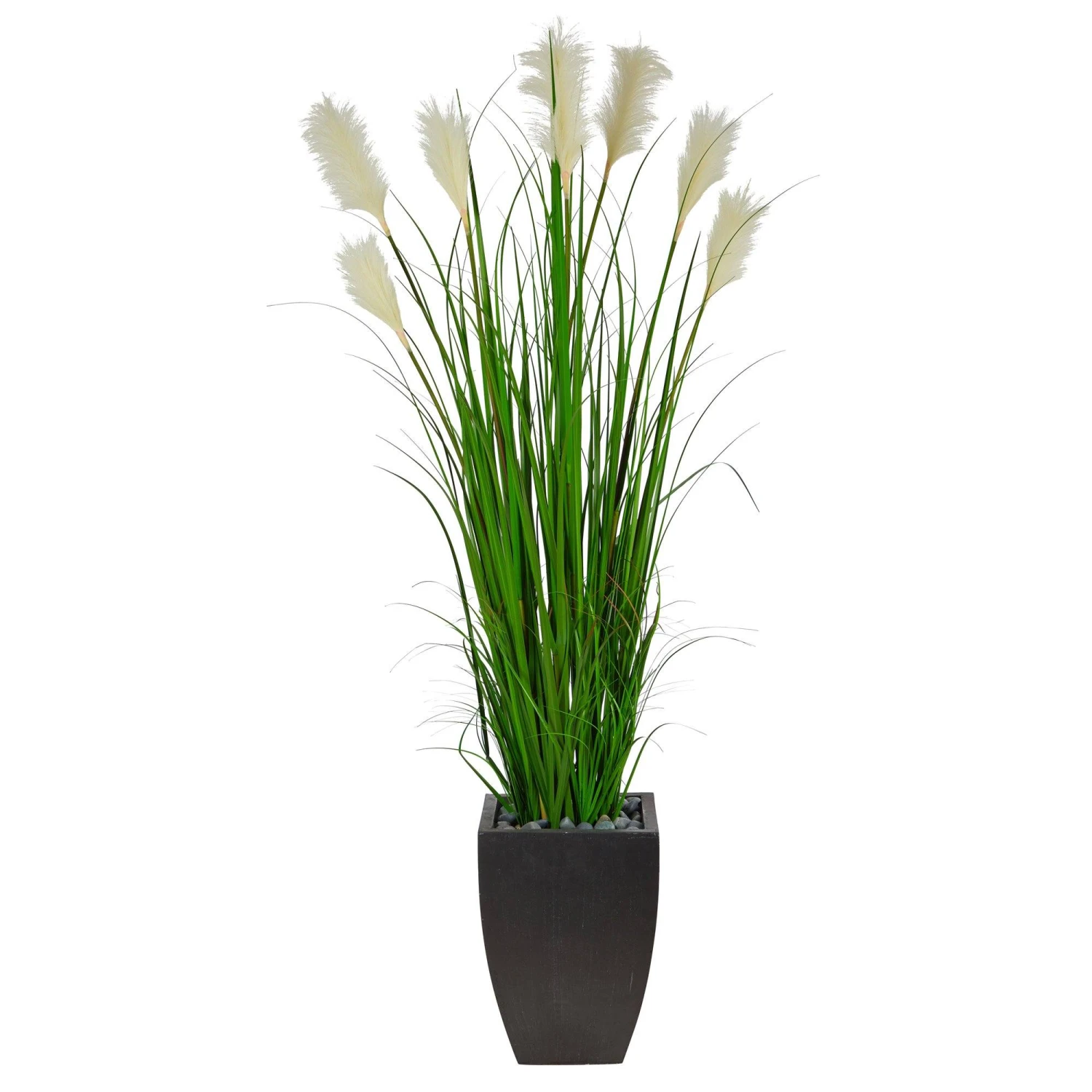 64” Wheat Plum Grass Artificial Plant In Black Planter 1 64” Wheat Plum Grass Artificial Plant In Black Planter