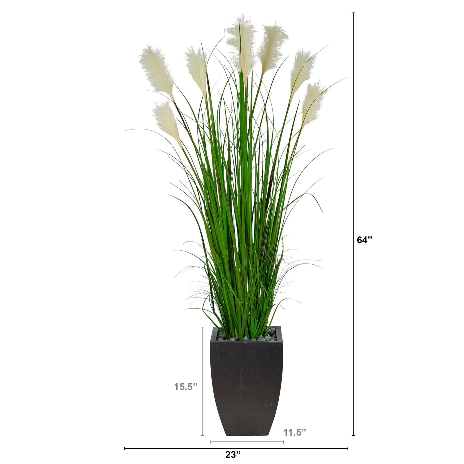 64” Wheat Plum Grass Artificial Plant In Black Planter 2 64” Wheat Plum Grass Artificial Plant In Black Planter - Image 2