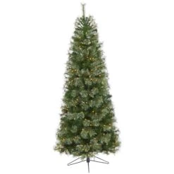 6.5' Cashmere Slim Artificial Christmas Tree With 350 Warm White Lights And 660 Bendable Branches