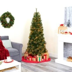 6.5' Cashmere Slim Artificial Christmas Tree With 350 Warm White Lights And 660 Bendable Branches -Artificial Trees Store artificial 65 cashmere slim artificial christmas tree with 350 warm white lights and 660 bendable branches nearly natural 618049
