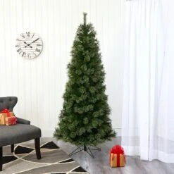 6.5' Cashmere Slim Artificial Christmas Tree With 350 Warm White Lights And 660 Bendable Branches -Artificial Trees Store artificial 65 cashmere slim artificial christmas tree with 350 warm white lights and 660 bendable branches nearly natural 703101