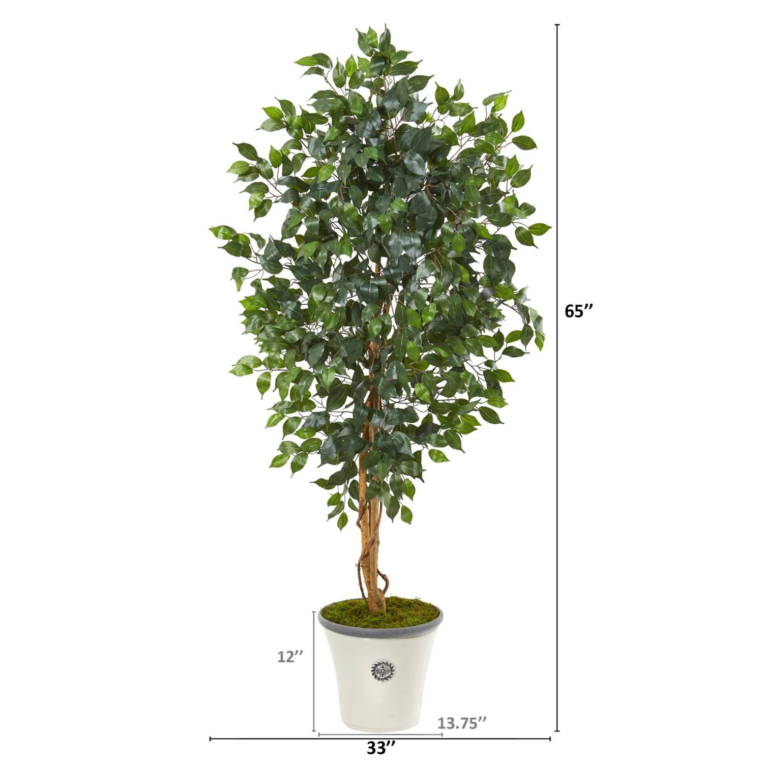 65” Ficus Artificial Tree In Decorative Planter 2 65” Ficus Artificial Tree In Decorative Planter - Image 2