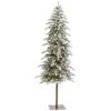 6.5’ Flocked Washington Alpine Artificial Christmas Tree With 250 White Warm LED Lights And 637 Bendable Branches
