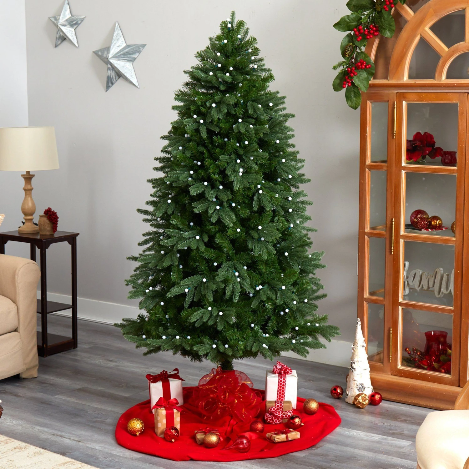 6.5’ Fraser Fir Christmas Tree With 550 Gum Ball LED Lights With Instant Connect Technology And 965 Branches 8 6.5’ Fraser Fir Christmas Tree With 550 Gum Ball LED Lights With Instant Connect Technology And 965 Branches - Image 8