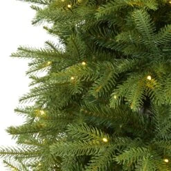 6.5’ Vancouver Fir “Natural Look” Artificial Christmas Tree With 400 Clear LED Lights And 2158 Bendable Branches -Artificial Trees Store artificial 65 vancouver fir natural look artificial christmas tree with 400 clear led lights and 2158 benda nearly natural 444502