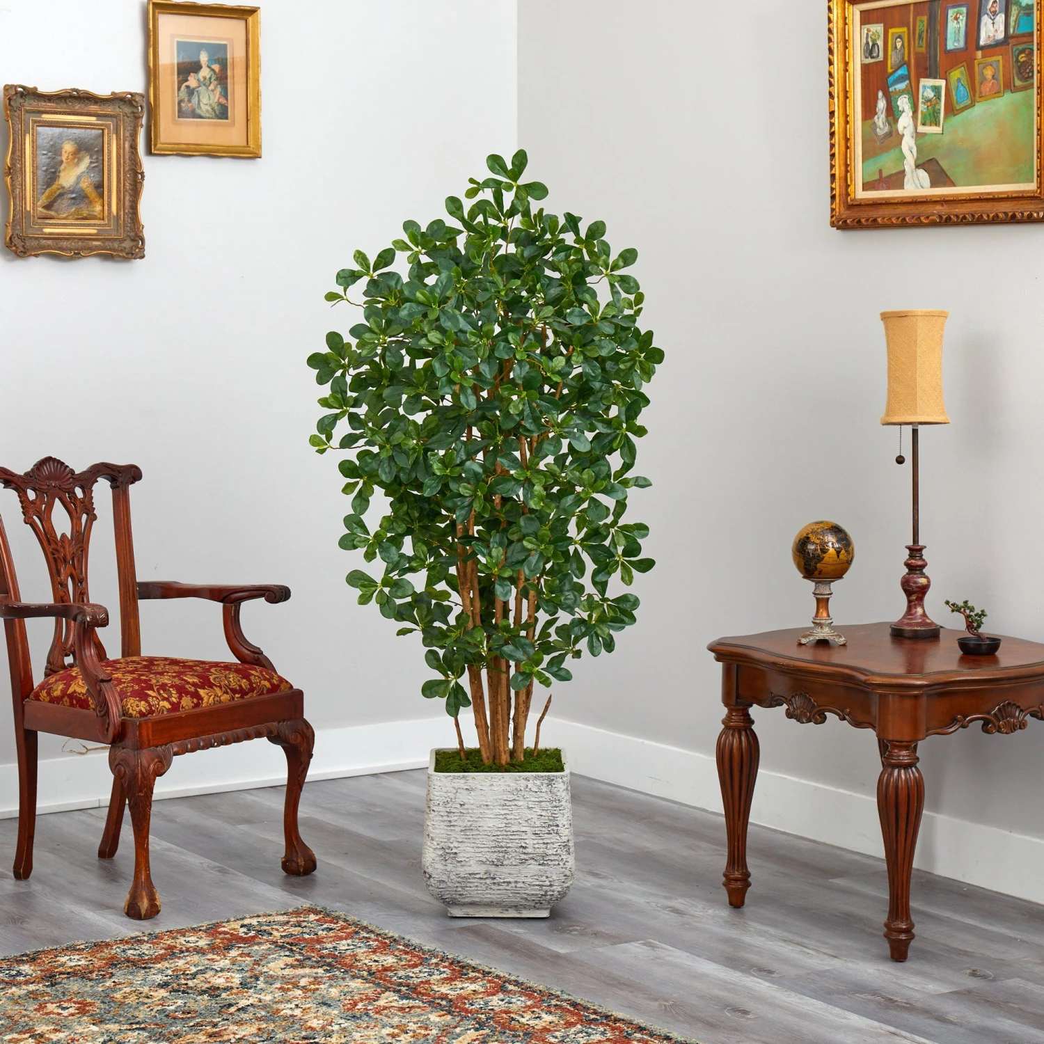 67” Black Olive Artificial Tree With 1365 Bendable Leaves In White Planter 4 67” Black Olive Artificial Tree With 1365 Bendable Leaves In White Planter - Image 4