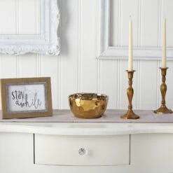 6.75” Designer Gold Bowl -Artificial Trees Store artificial 675 designer gold bowl nearly natural 590123