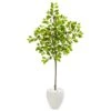 68” Lemon Artificial Tree In White Planter