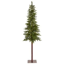 7’ Alaskan Alpine Artificial Christmas Tree With 150 Clear Microdot (Multifunction) LED Lights And 165 Bendable Branches