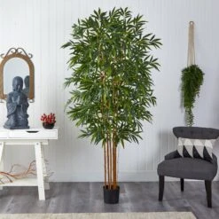 7' Biggy Style Bamboo Silk Tree 5 7' Biggy Style Bamboo Silk Tree -Artificial Trees Store artificial 7 biggy style bamboo silk tree nearly natural 349592