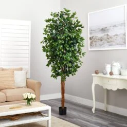 7' Ficus Silk Tree -Artificial Trees Store artificial 7 ficus silk tree nearly natural 188213