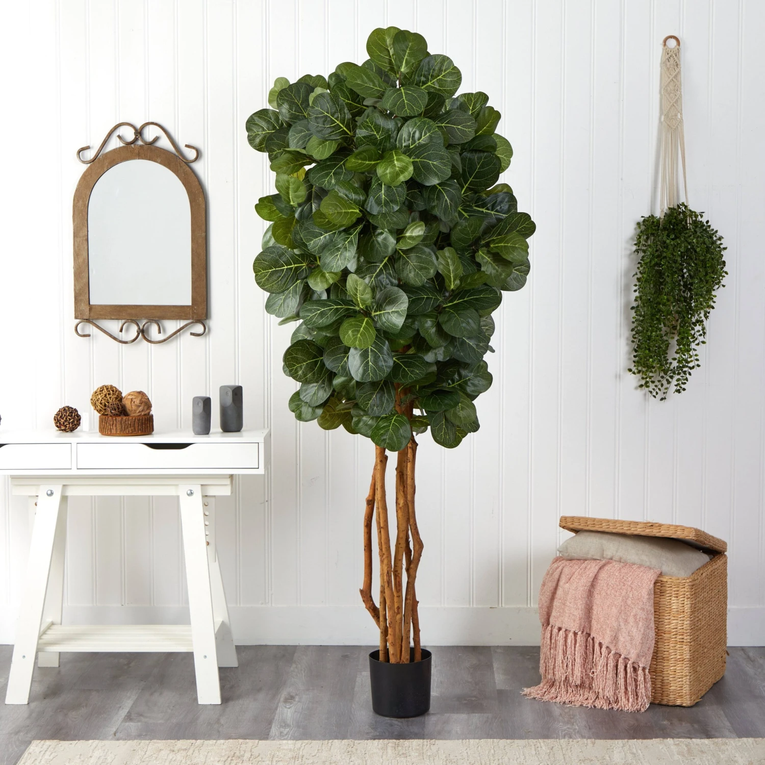 7’ Fiddle Leaf Fig Artificial Tree Beige Trunk 3 7’ Fiddle Leaf Fig Artificial Tree Beige Trunk - Image 3