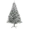 7' Flocked Rock Springs Spruce Artificial Christmas Tree With 800 Bendable Branches