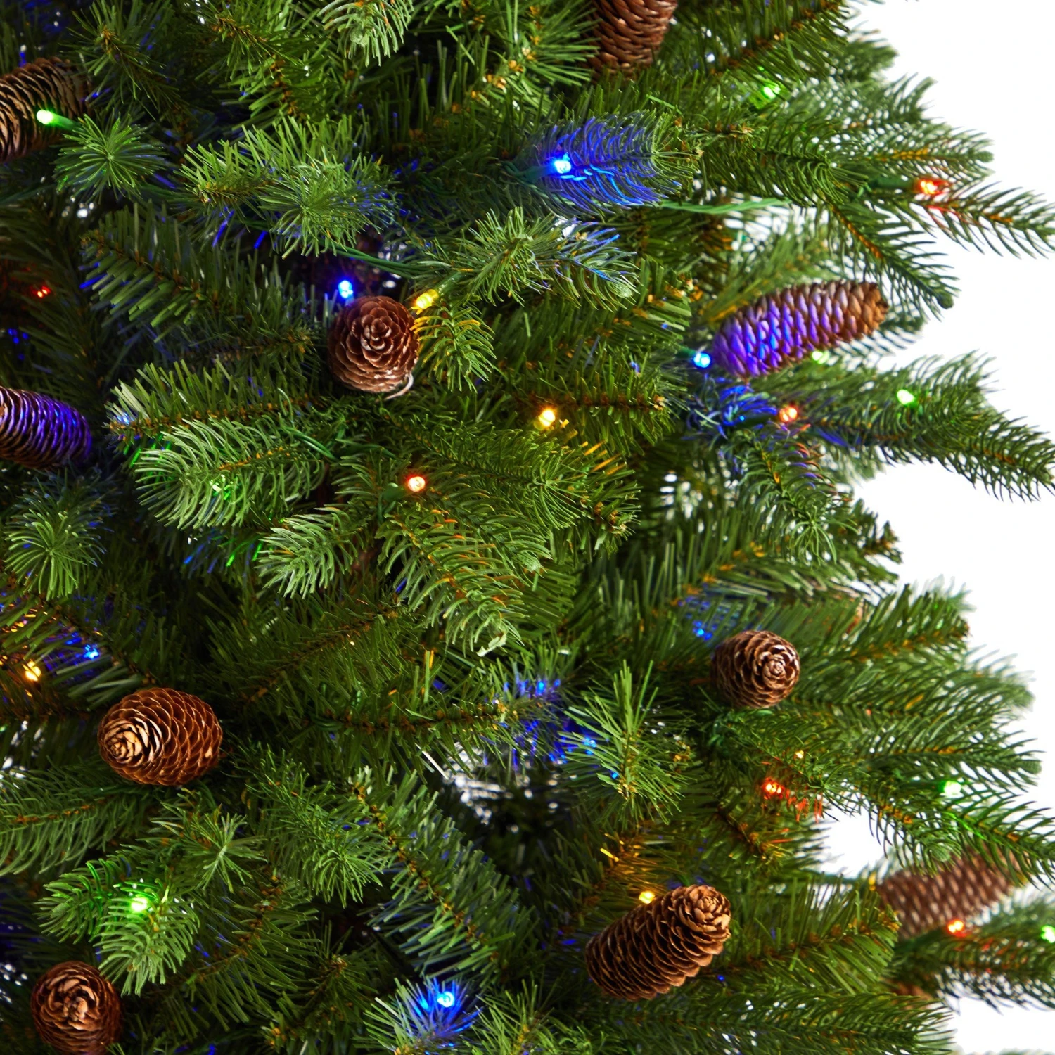 7’ Fraser Fir Artificial Christmas Tree With 300 Multicolor LED Lights And 1179 Bendable Branches 4 7’ Fraser Fir Artificial Christmas Tree With 300 Multicolor LED Lights And 1179 Bendable Branches - Image 4