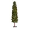 7’ Grand Alpine Artificial Christmas Tree With 400 Clear Lights And 950 Bendable Branches On Natural Trunk
