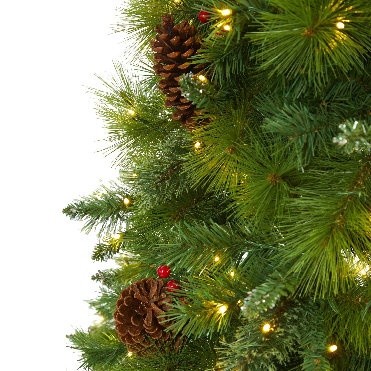 7’ Montana Mixed Pine Artificial Christmas Tree With Pine Cones, Berries And 500 Clear LED Lights 3 7’ Montana Mixed Pine Artificial Christmas Tree With Pine Cones, Berries And 500 Clear LED Lights - Image 3