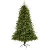 7’ Wellington Spruce “Natural Look” Artificial Christmas Tree With 400 Clear LED Lights And Pine Cones