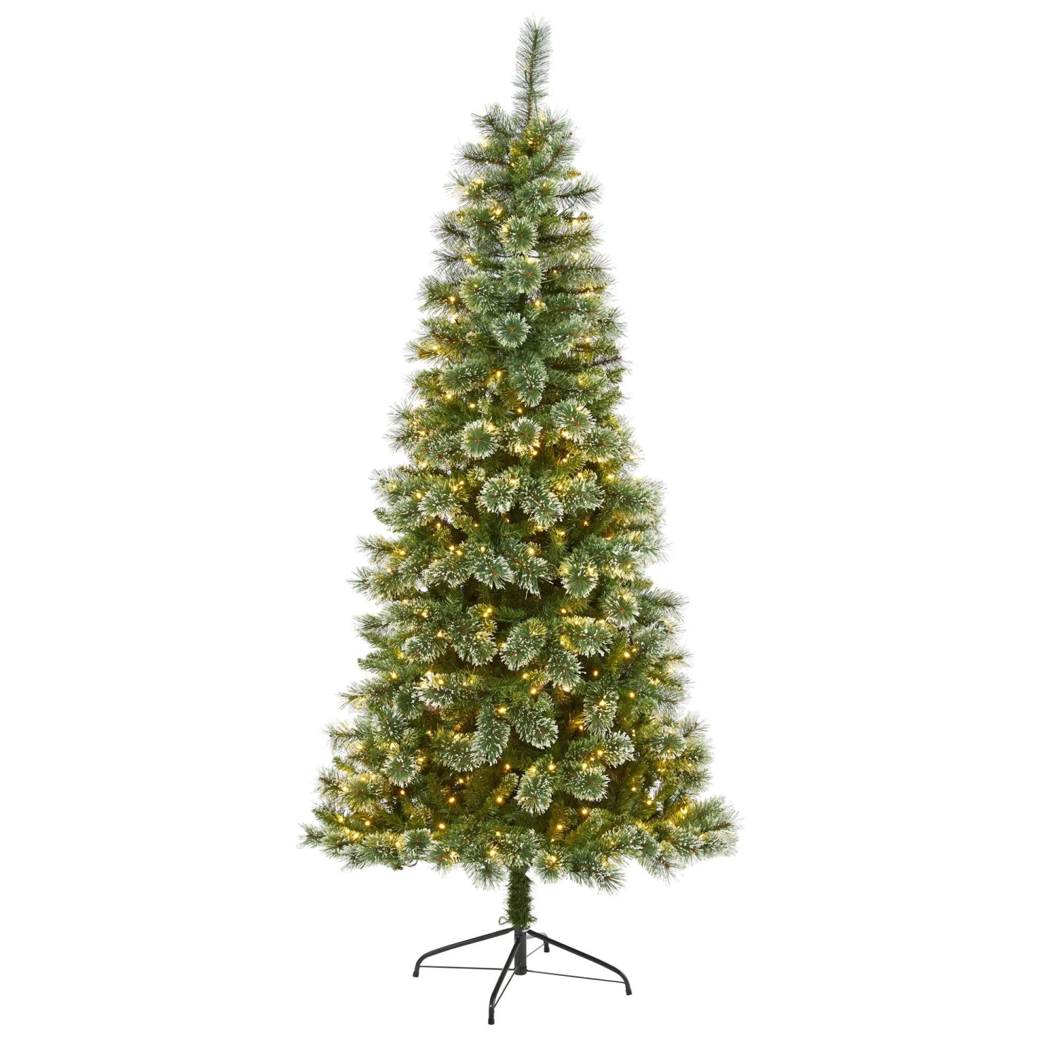 7’ Wisconsin Slim Snow Tip Pine Artificial Christmas Tree With 400 Clear LED Lights 1 7’ Wisconsin Slim Snow Tip Pine Artificial Christmas Tree With 400 Clear LED Lights