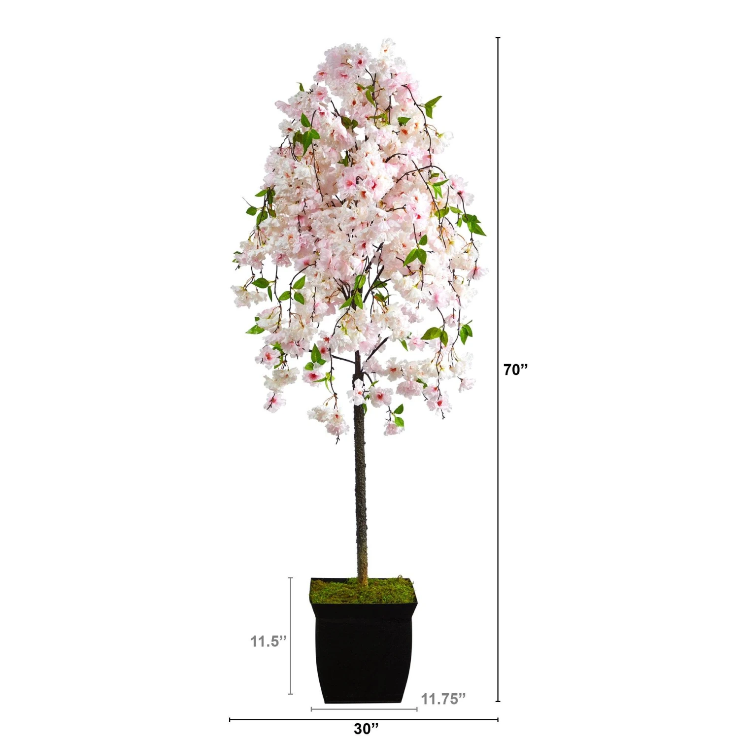 70” Cherry Blossom Artificial Tree In Black Metal Planter 2 70” Cherry Blossom Artificial Tree In Black Metal Planter - Image 2